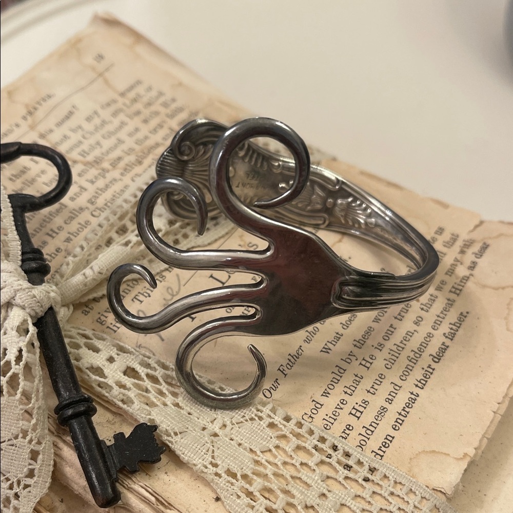 Unique Vintage Silver Plate Fairmount Hotel Octopus Bracelet/Handcrafted